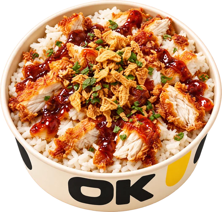 Krousty riz : bowl individuel, poulet croustillant et sauce