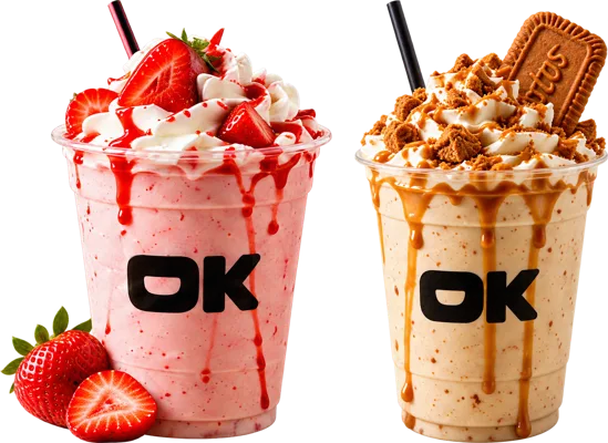 Milkshakes fraise et spéculoos