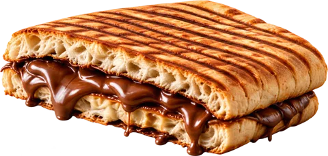 Panini sucré grillé fourré au chocolat